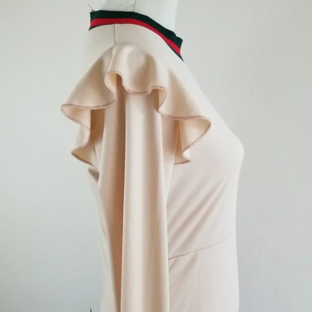 Handmade Ruffle-Shoulder Jumpsuit - Picture 6 of 7